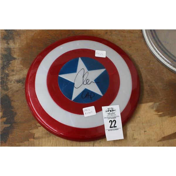 Chris Evans Captain America Autographed Shield