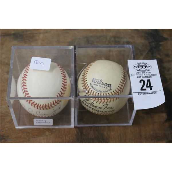 Ronald Reagan/Cindy Crawford Autographed Baseballs - 2