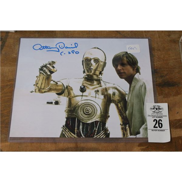 Anthony Daniels C3PO/Luke Skywalker Autographed Photo