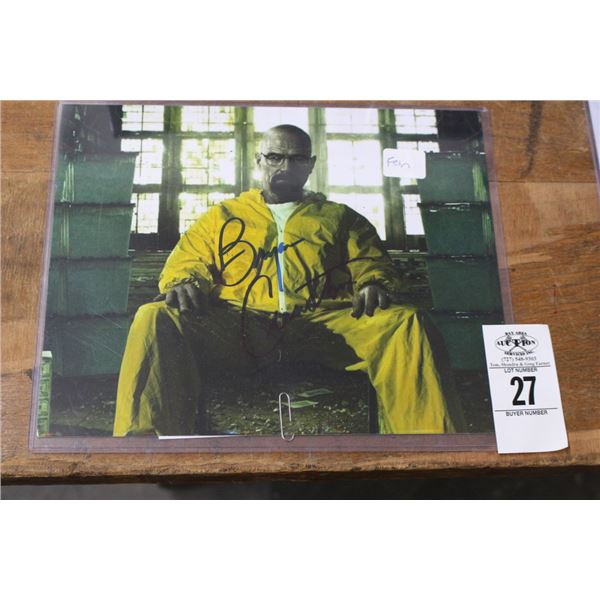 Bryan Cransten Autographed Breaking Bad Photo/Photo of Signing