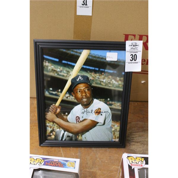 Hank Aaron Autographed Baseball Photo