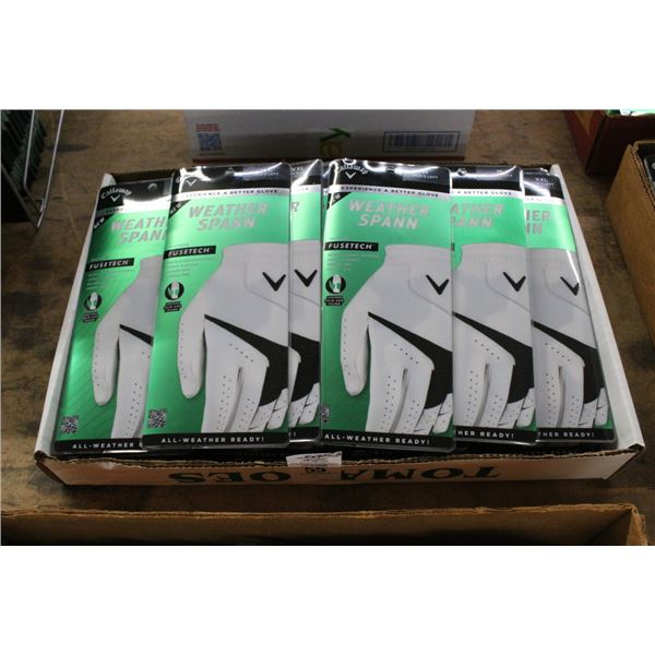 33-Callaway Weather Spann Golfing Gloves - NEW - 33 X $