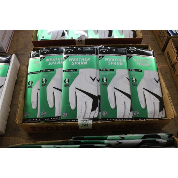 38-Callaway Weather Spann Golfing Glovves - NEW - 38 X $