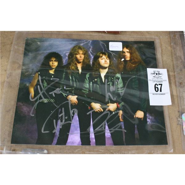 Metallica Band Autographed Photo w/COA