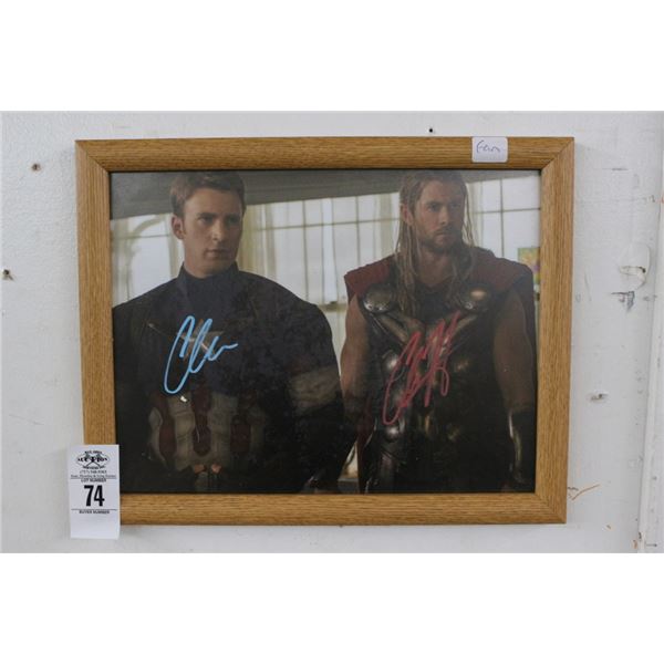Thor w/Captain America Autogaraphed Photo Signed Chris Evans/Chris Hennsworth