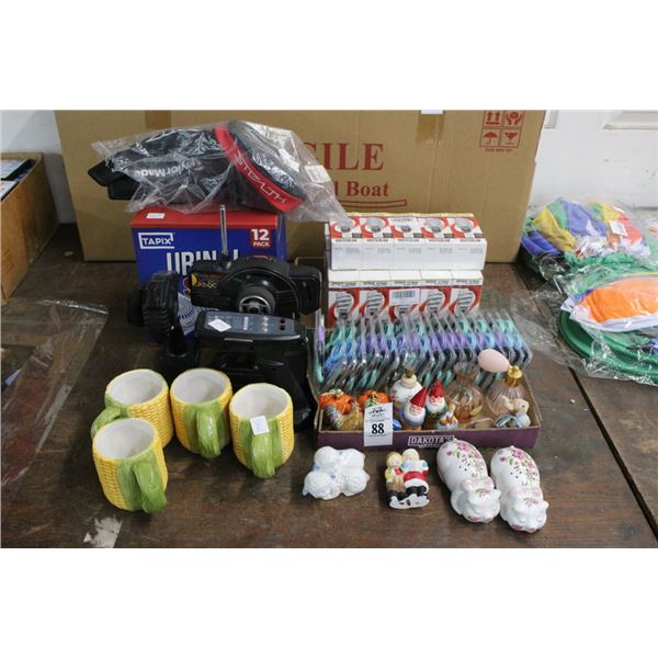 CFL Bulbs, Collector Shakers, Corn Cob Mugs, RC Controls, Club Covers