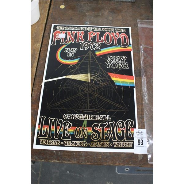 Pink Floyd 1972 Dark Side of The Moon NY Poster