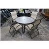Image 1 : Brown/Tan Round w/Glasstop Patio Dining Table w/4 Chairs