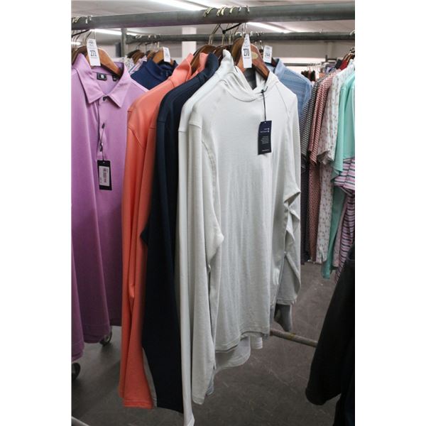 7-Men's Long Sleeve Golf Shirts - NEW - 7 X $