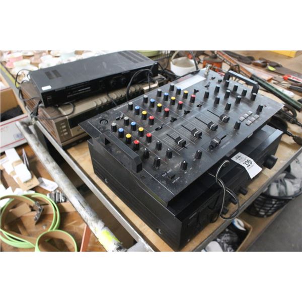 RC Mixing Board, Yamaha Receiver, Toshiba Tape Player, Kenwood Surround Processor