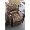 Image 1 : Wood Trim Contemporary Padded Recliner