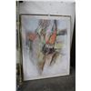 Image 1 : Oil On Board Abstract Egret Wall Art Signed Biro - 4'  X  5'