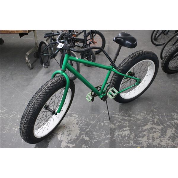 Green Fat Tire Beach Cruiser Bike