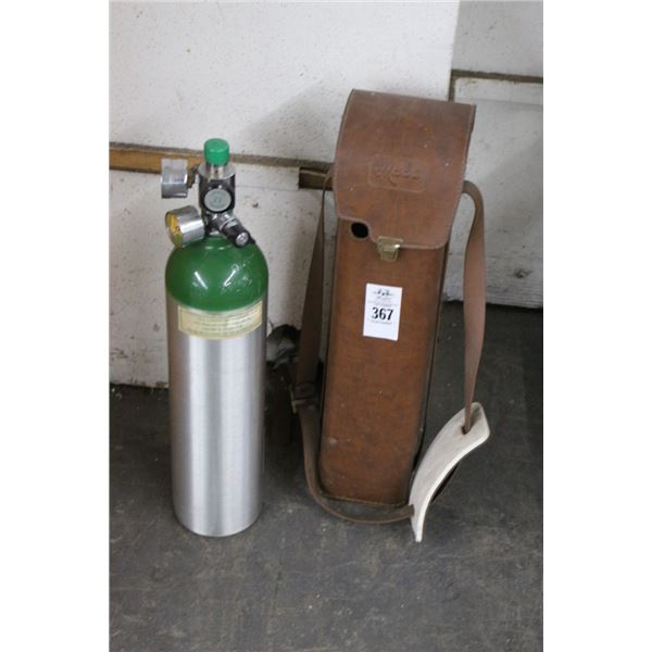 Oxygen Tank w/Leather Carry Bag