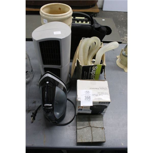 Small PA Speaker, Inflator Pump, Tower Fan, Aerator, Iron, Vase