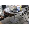 Image 1 : Pedestal Round Mocha w/SS Trim Dining Table