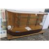 Image 1 : 7'  Retro Style Wood Trim Merchandising Case On Rolling Stand