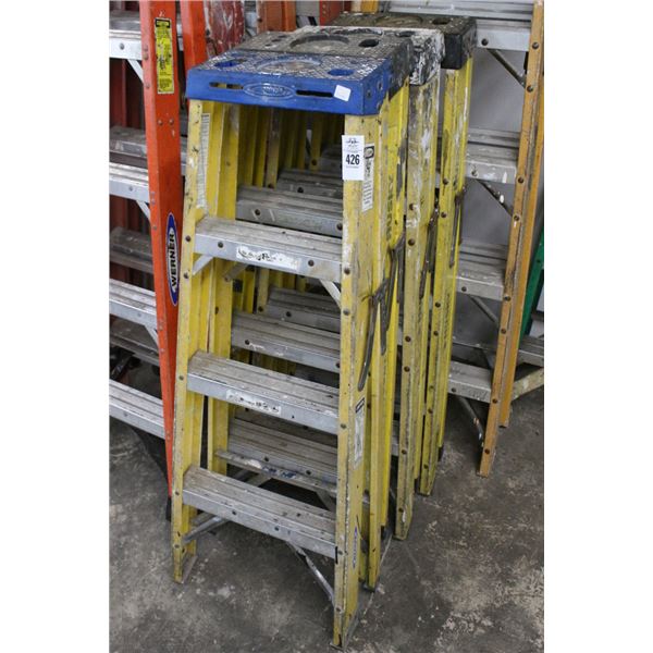 4-Yellow 4'  FG Stepladders - 4 X $