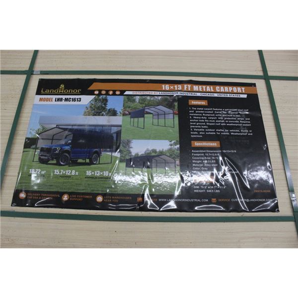 Landhonor  16'  X  13'  Metal Carport - LHRMC1613