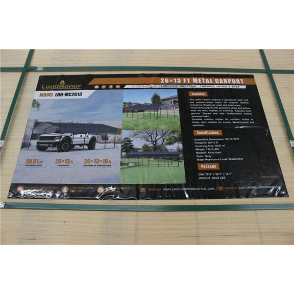 Landhonor  26'  X  13'  Metal Carport - LHRMC2613