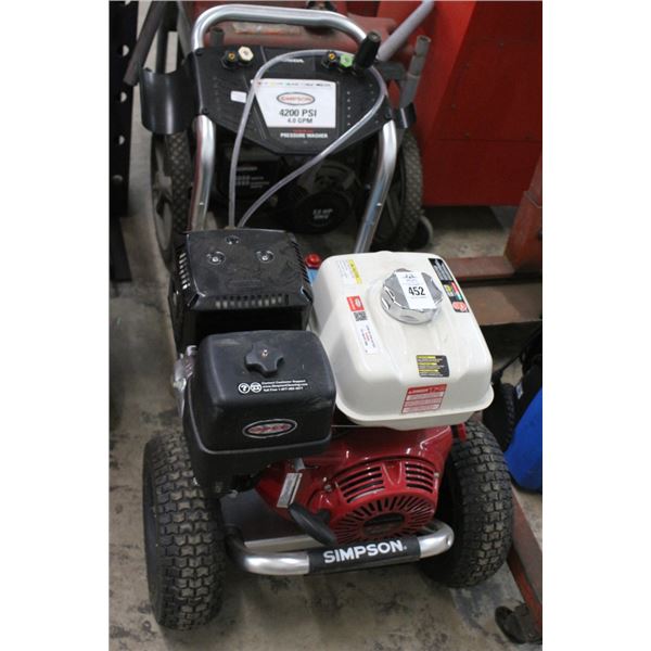 Simpson 4200 PSI  Honda Pressure Washer