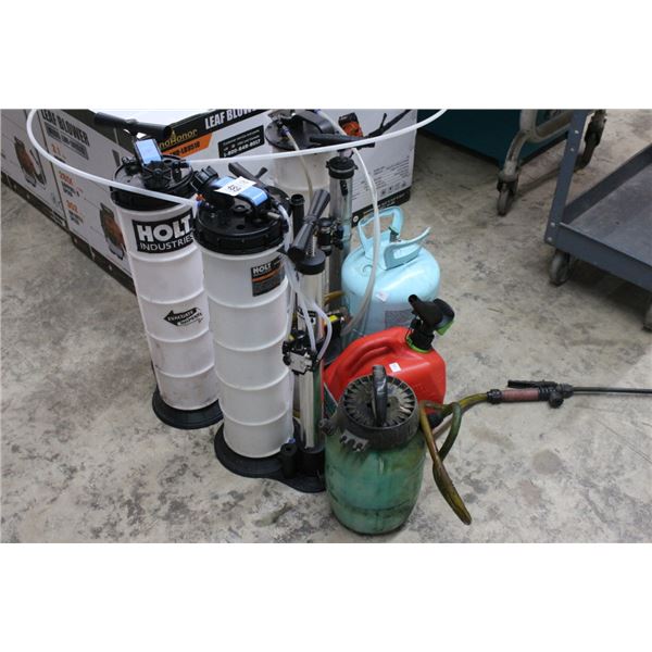 Gas Can, Pump Sprayer, Holt Manual Fluid Extractor/Dispensers