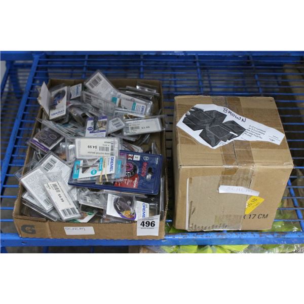 Lot of Asst. Dremel Bits, Furniture Leg Pads