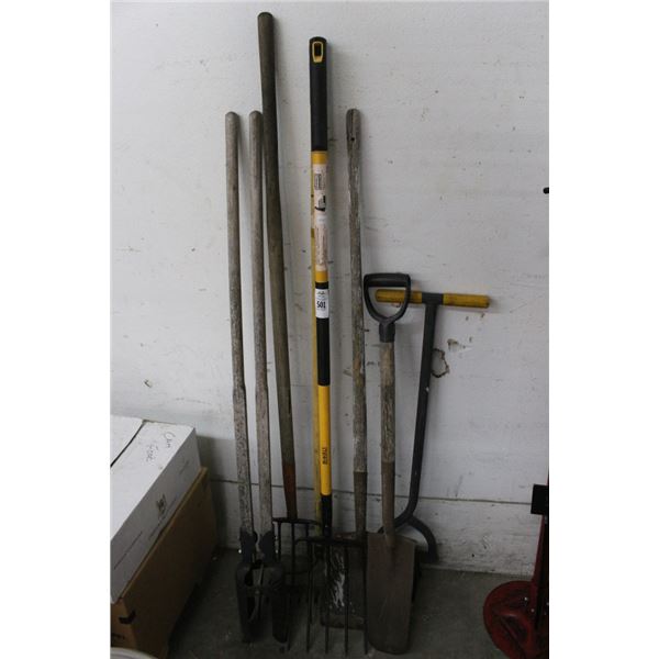 Post Hole Digger, Pitch Fork Shovels