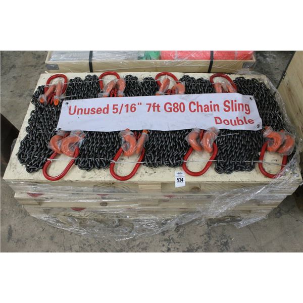 7'  G80  5/16  Double Chain Sling  - 8 Pc. Set