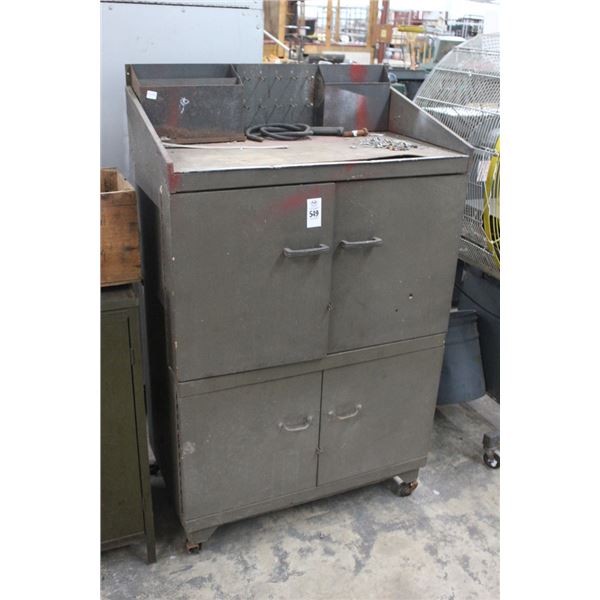 Metal Rolling Shop Cabinet w/Asst. Supplies