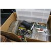 Image 2 : Boxes 3 w/Vintage Fishing Lures, Hand Tools, Vintage Home Goods