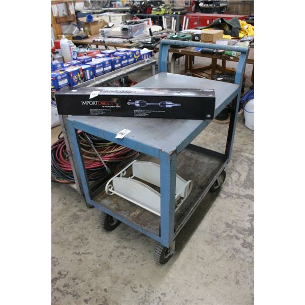 Grey 2 Shelf Heavy Duty Shop Cart