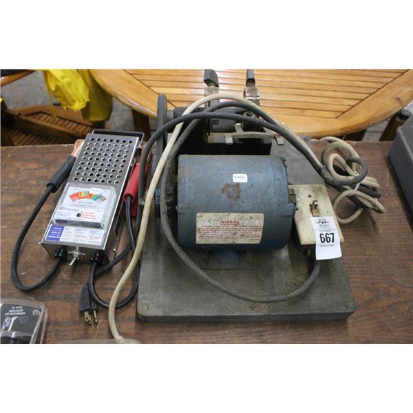Bench Top Grinder w/Battery Tester