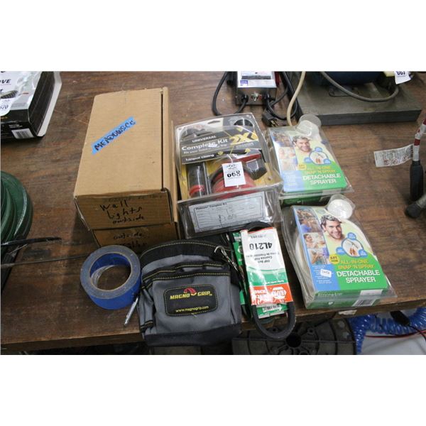 Flush Valve Replacement Kit, Detachable Sprayers, Tool Pouch, Wall Lights