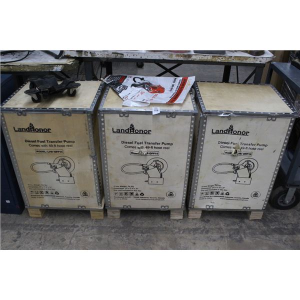 Landhonor Diesel Fuel Transfer Pump  w/39"  Hose Reel - LHRDFP10