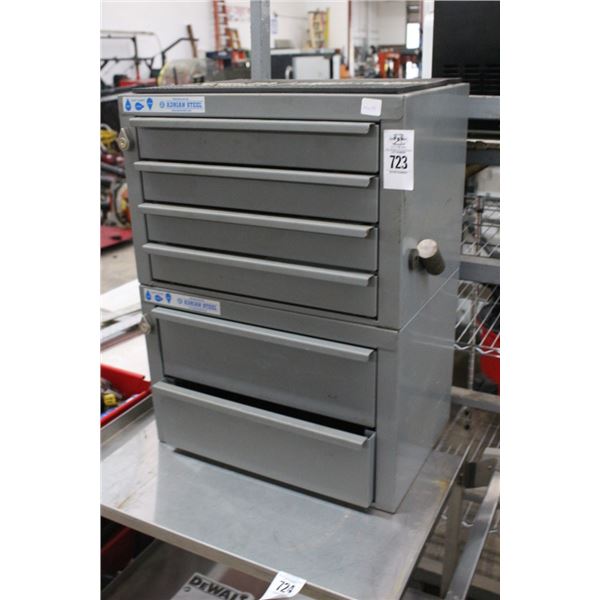 Adrian Grey Metal 6 Drawer Hardware Cabinet w/Some Hardware/Tools