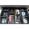 Image 5 : Adrian Grey Metal 6 Drawer Hardware Cabinet w/Some Hardware/Tools