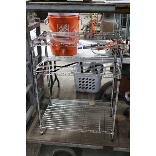 Chrome Wire 3 Shelf Rack