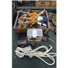 Image 1 : Vintage Wooden Tray w/Hand Tools, Drill Index, Rope, Press