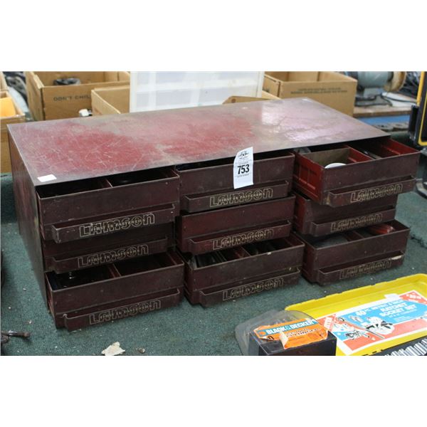 Lamson 9 Drawer Hardware Cabinet, Asst. Tools/Hardware