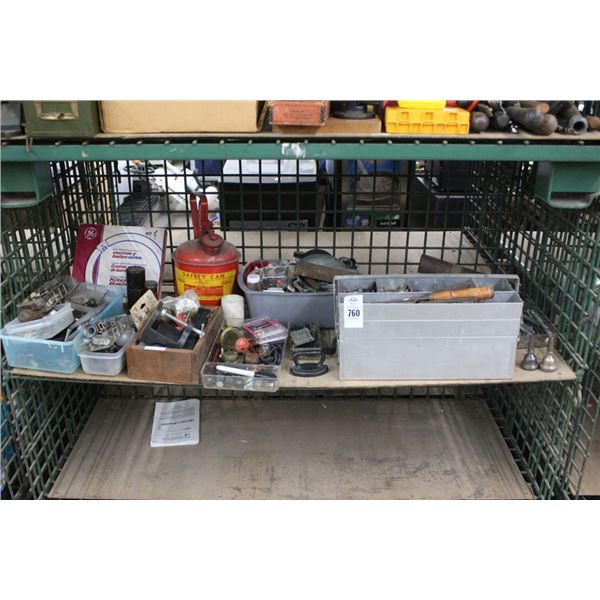 Shelf w/Asst. Hardware, Bins, Safety Can