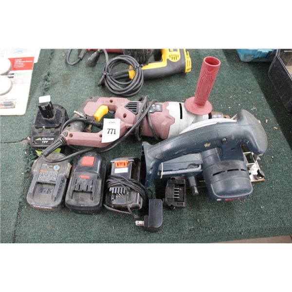 Electric Sawzall, Cordless Circular Saw w/Battery/Charger