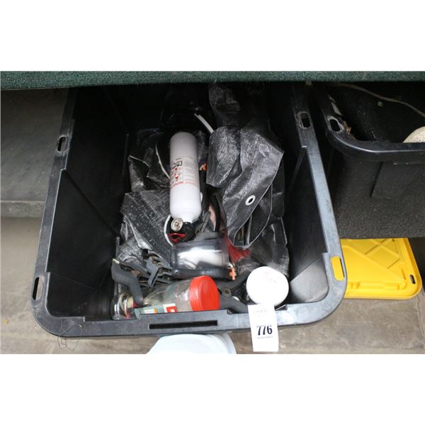 Large Lidded Totes 2 w/Boat Supplies, Clamps, Snap In Carpets