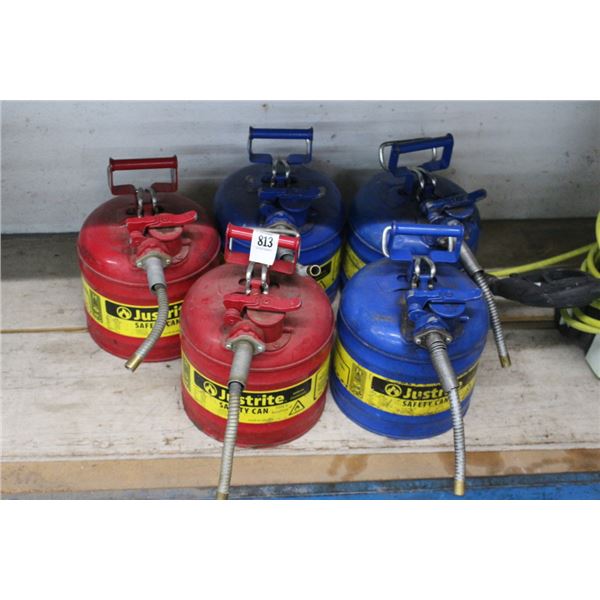 5-Just Rite Safety Can - 5 X $
