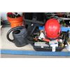 Image 4 : Large Lot Asst. Tools, Paint Supplies, Safety Helmet, Tool Belt, More