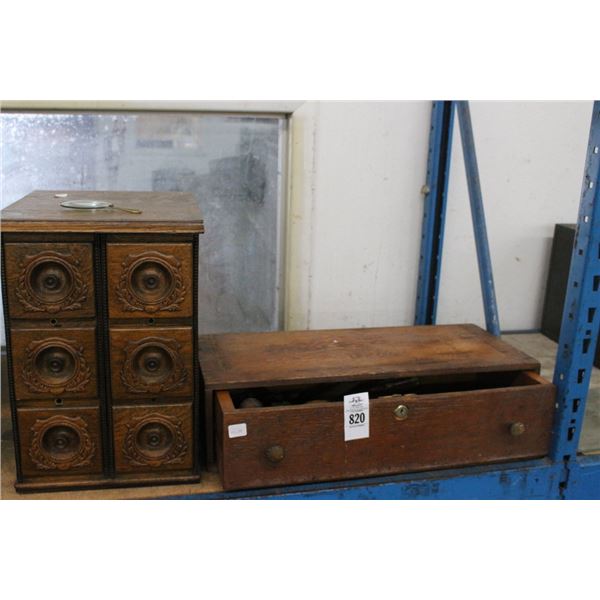 Wooden Cabinets 2 w/Hand Tools, Supplies