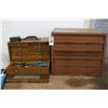 Image 1 : Vintage Oak Machinest Toolbox w/Tools, 5 Drawer Cabinet