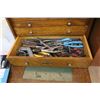 Image 3 : Vintage Oak Machinest Toolbox w/Tools, 5 Drawer Cabinet