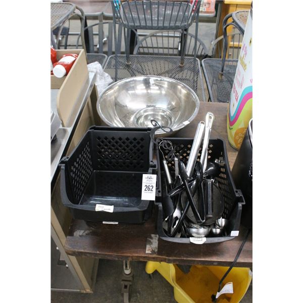 Stackable Storage Bins, Utensils, Mixing Bowls