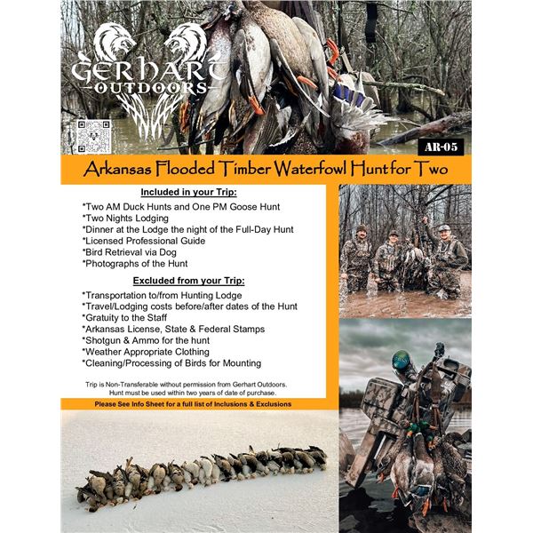 Flooded Timber Waterfowl for 2 Hunters 3 hunts included!